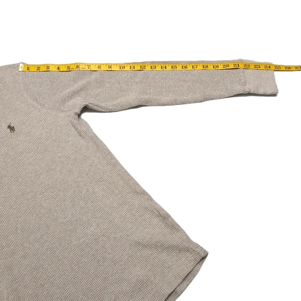 Polo‎ Ralph Lauren Thermal Waffle Knit Crew Neck Shirt Mens L Beige Long Sleeve
